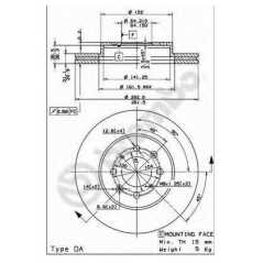 BRECO Δισκόπλακα BS 8039 MG ZR 2001-2005, MG ZS 2001-2005, 200 (RF) 1995-2000, 25 (RF) 1999-2005, 400 (RT) 1995-2000, 45 (RT) 20