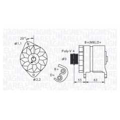 MAGNETI MARELLI Δυναμό & Εναλλάκτης Ρεύματος 063321395010 155 (167) 1992-1997, 164 (164) 1987-1998, CROMA (154) 1985-1996, 1600 