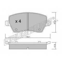 fri.tech. Σετ τακάκια 501.0 ECE, APPROVED