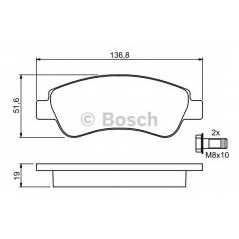 BOSCH Σετ τακάκια 0 986 494 027 BERLINGO (MF) 1996, ELYSEE 2012, C2 (JM_) 2003, C3 I (FC_) 2002, C3 II 2009, C4 CACTUS 2014, C4 