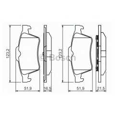 BOSCH Σετ τακάκια 0 986 494 032 TOURNEO CONNECT 2002, 3 (BK) 2003-2009, PRIMERA (P12) 2002, SIGNUM 2003, VECTRA C 2002, VECTRA C