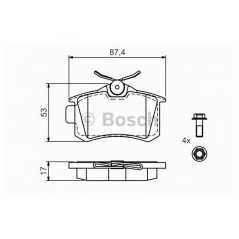 BOSCH Σετ τακάκια 0 986 494 516 C3 II 2009, C4 I (LC_) 2004, DS3 2009, 207 CC (WD_) 2007, 207 SW (WK_) 2007, 308 CC 2009, 308 SW