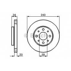 BOSCH Δισκόπλακα 0 986 479 121 9S51 1125, 500 (312) 2007, 500 C (312) 2009, PANDA (169) 2003, KA (RU8) 2008