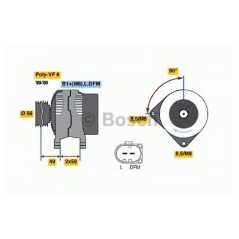 BOSCH Δυναμό & Εναλλάκτης Ρεύματος 0 124 515 010 98VW 1030, A3 (8L1) 1996-2003, TT (8N3) 1998-2006, GALAXY (WGR) 1995-2006, BORA