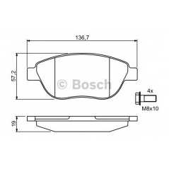 BOSCH Σετ τακάκια 0 986 494 038 BERLINGO (MF) 1996, C3 I (FC_) 2002, C4 I (LC_) 2004, XSARA PICASSO (N68) 1999, 1007 (KM_) 2005,