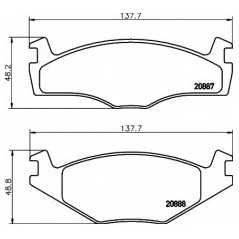 HELLA PAGID Σετ τακάκια 8DB 355 006-381 IBIZA II (6K1) 1993-1999, POLO (6N1) 1994-1999, POLO CLASSIC (6KV2) 1995-2006