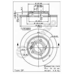 BRECO Δισκόπλακα BS 7559 VW, TRANSPORTER, IV, TD, TDI, VR