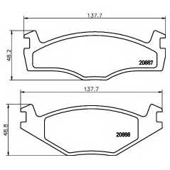 HELLA PAGID Σετ τακάκια 8DB 355 017-501 IBIZA II (6K1) 1993-1999, GOLF I (17) 1974-1985, JETTA I (16) 1978-1984, PASSAT (32B) 19