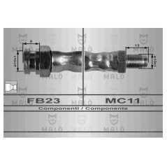 MALO Ελαστικοί σωλήνες φρένων (μαρκούτσια) 8459 145 (930) 1994-2001, 146 (930) 1994-2001, 155 (167) 1992-1997, 33 (905) 1983-199