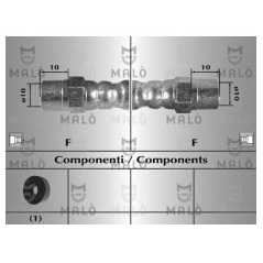MALO Ελαστικοί σωλήνες φρένων (μαρκούτσια) 8227 50 (86) 1974-1978, DERBY (86) 1977-1981, PASSAT (32) 1973-1981, PASSAT (32B) 197