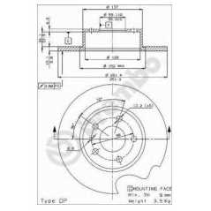 BRECO Δισκόπλακα BS 7337 147 (937) 2000-2010, 156 (932) 1997-2005, 164 (164) 1987-1998, DELTA I (831AB0) 1979-1994, THEMA (834) 