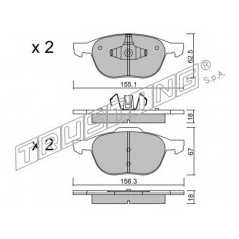 fri.tech. Σετ τακάκια 550.0 ECE, APPROVED