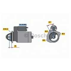 BOSCH Μίζα 0 001 223 013 BOSCH, EV, KW, CITROEN, DAF, FIAT, IVECO, PEUGEOT, JUMPER, DUCATO, JTD, TDI, BOXER, HDI