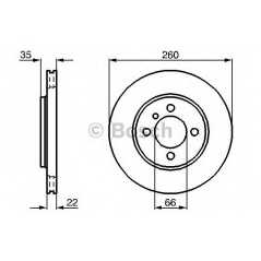 BOSCH Δισκόπλακα 0 986 478 036 3 (E30) 1982-1992, Z1 1988-1991