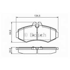 BOSCH Σετ τακάκια 0 986 494 013 BOSCH, MERCEDES, BENZ, CLASS, CDI, TD, VITO