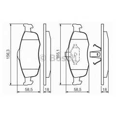 BOSCH Σετ τακάκια 0 986 460 969 R86GB 8005, COUGAR (EC_) 1998-2001, MONDEO I (GBP) 1993-1996, MONDEO II (BAP) 1996-2000