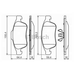 BOSCH Σετ τακάκια 0 986 494 441 DOKKER 2012, DUSTER 2010, LODGY 2012, CAPTUR 2013, FLUENCE (L30_) 2010