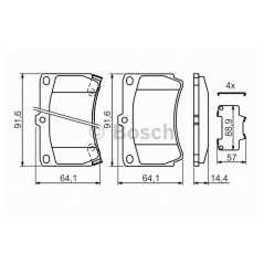 BOSCH Σετ τακάκια 0 986 461 141 K0BA2 3328, 121 II (DB) 1990-1997, 323 C IV (BG) 1989-2000, 323 C V (BA) 1994-2000, 323 F IV (BG