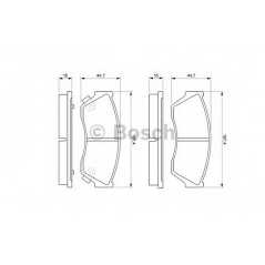 BOSCH Σετ τακάκια 0 986 493 340 55200 6188, ALTO III (EF) 1994-2002, CAPPUCINO (EA) 1992-1998, SWIFT I (AA) 1983-1989