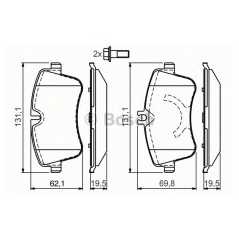 BOSCH Σετ τακάκια 0 986 424 517 CLASS (W203) 2000-2007, CLASS (CL203) 2008-2011, CLK (C209) 2002-2009, SLK (R171) 2004-2011