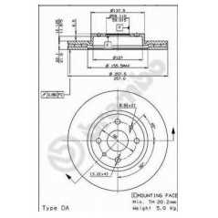 BRECO Δισκόπλακα BS 8164 MITO (955) 2008, 500 (312) 2007, 500 C (312) 2009, BRAVO II (198) 2006, DOBLO (119) 2001, IDEA 2003, LI