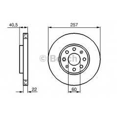 BOSCH Δισκόπλακα 0 986 479 223 PUNTO (199) 2012, GRANDE PUNTO (199) 2005, PUNTO EVO (199) 2008, ADAM 2012, CORSA D 2006