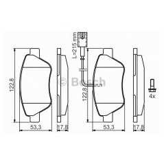 BOSCH Σετ τακάκια 0 986 424 597 MITO (955) 2008, DOBLO (119) 2001, PANDA (169) 2003, QUBO (225) 2008, STILO (192) 2001-2010