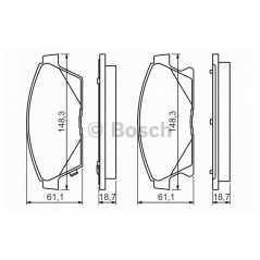 BOSCH Σετ τακάκια 0 986 494 434 CRUZE (J300) 2009, ORLANDO (J309) 2010, TRAX 2012, VOLT 2011, AMPERA 2011, ASTRA GTC J 2011, AST