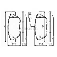 BOSCH Σετ τακάκια 0 986 494 464 E1 90R 0111, 500 (312) 2007, BRAVO II (198) 2006, LINEA (323) 2007, PUNTO (199) 2012, GRANDE PUN