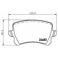 HELLA PAGID Σετ τακάκια 8DB 355 013-331 Q3 (8U) 2011, ALHAMBRA (710) 2010, CC (358) 2011, PASSAT (362) 2010, PASSAT (3C2) 2005-2