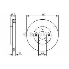 BOSCH Δισκόπλακα 0 986 479 460 30 (FD) 2007-2011, 30 CW (FD) 2007-2012, 20 (JC) 2010, CARENS III (UN) 2006, D 2012, D SW (ED) 20