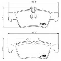 HELLA PAGID Σετ τακάκια 8DB 355 018-751 CLS (C218) 2011, CLS (C219) 2004-2011, CLASS (W211) 2002-2009, CLASS (W212) 2009, CLASS 