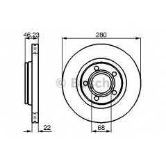 BOSCH Δισκόπλακα 0 986 478 869 PASSAT (3B2) 1996-2001