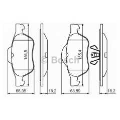 BOSCH Σετ τακάκια 0 986 494 439 BOSCH, RENAULT, CLIO, III, MEGANE, II, SCENIC