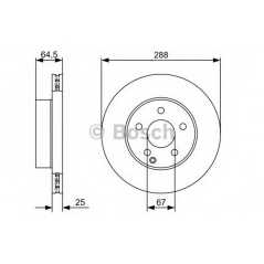 BOSCH Δισκόπλακα 0 986 479 406 CLASS (W204) 2007