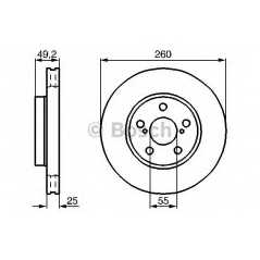 BOSCH Δισκόπλακα 0 986 478 451 43512 0503, AVENSIS (_T22_) 1997-2003