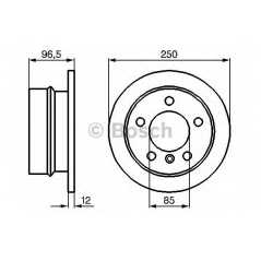 BOSCH Δισκόπλακα 0 986 478 863 BOSCH, MERCEDES, BENZ, SEAT, SKODA, VW, SPRINTER, CDI, NGT, LT, II, SDI, TDI