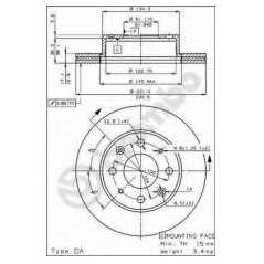 BRECO Δισκόπλακα BS 7893 HONDA, CIVIC, AN, AR, III, AL, AJ, AG, AH, GT, GTI, AM, AK, AU, IV, EC, ED, EE, EG, EH, CRX, AF, AS