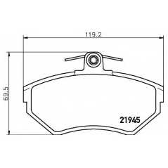 HELLA PAGID Σετ τακάκια 8DB 355 018-241 AROSA (6H) 1997-2004, CORDOBA (6K2) 1999-2002, IBIZA II (6K1) 1993-1999, IBIZA III (6K1)