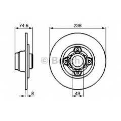 BOSCH Δισκόπλακα 0 986 478 557 BOSCH, RENAULT, TD, II, ABS