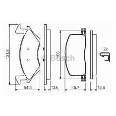 BOSCH Σετ τακάκια 0 986 424 264 04491 1013, 04491 1014, 04465 1002, 04465 1007, 04491 1011, 04491 1012, STARLET (EP91) 1996-1999