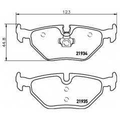 HELLA PAGID Σετ τακάκια 8DB 355 008-761 3 (E46) 1998-2005, Z4 (E85) 2003, MG ZT 2001-2005, T 2001-2005, 75 (RJ) 1999-2005, ROADS