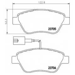 HELLA PAGID Σετ τακάκια 8DB 355 018-821 BRAVO II (198) 2006, IDEA 2003, LINEA (323) 2007, PANDA (169) 2003, STILO (192) 2001-201