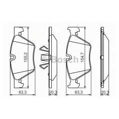 BOSCH Σετ τακάκια 0 986 494 117 1 (E81) 2004-2012, 1 (E87) 2003-2012, 3 (E90) 2005-2011