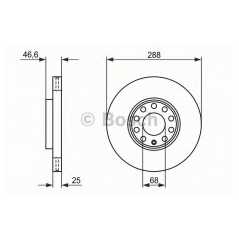 BOSCH Δισκόπλακα 0 986 478 546 EXEO (3R2) 2008, EXEO ST (3R5) 2009, PASSAT (3B2) 1996-2001