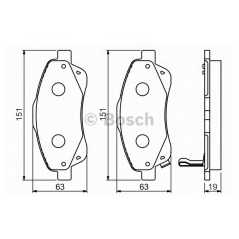 BOSCH Σετ τακάκια 0 986 494 054 04465 0513, 04465 0517, 04465 0521, 04465 0522, 04465 0527, 04465 0528, AVENSIS (T25_) 2003-2008