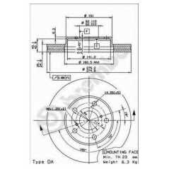 BRECO Δισκόπλακα BS 8472 TOYOTA, RAV, II