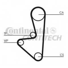 CONTITECH Σετ οδοντωτού ιμάντα CT607K1 BERLINGO (MF) 1996, XSARA (N1) 1997-2005, ZX (N2) 1991-1997, 106 II (1) 1996, 405 I (15B)