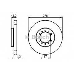 BOSCH Δισκόπλακα 0 986 478 844 PAJERO SPORT (K90) 1996