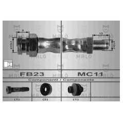 MALO Ελαστικοί σωλήνες φρένων (μαρκούτσια) 8559 PUNTO (176) 1993-1999, Y (840A) 1995-2003